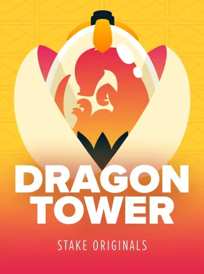 A minimalist approach is observed in this circular structure which has a dragon’s image set on an orange gradient background with the words, Dragon Tower and Stake Originals marking it.