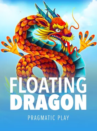 ‘Floating Dragon’ and ‘Pragmatic Play’ can be seen penned on the lower end of the image. The part above displays a traditional Chinese dragon which is red and blue flying in the air.