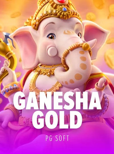 A cultural picture depicting an indologist, Ganesha in gold and red attire surrounded with yellow coins appears on the screen as it is tagged with the title ‘Ganesha Gold ‘and is developed by ‘PG Soft’